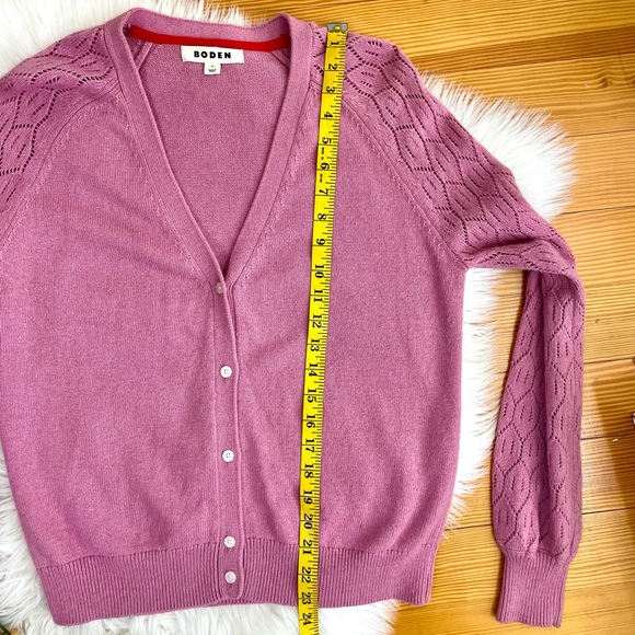 Boden Pointelle Sleeve Cardigan, Wool, Cotton & Cashmere blend - Picture 14 of 16